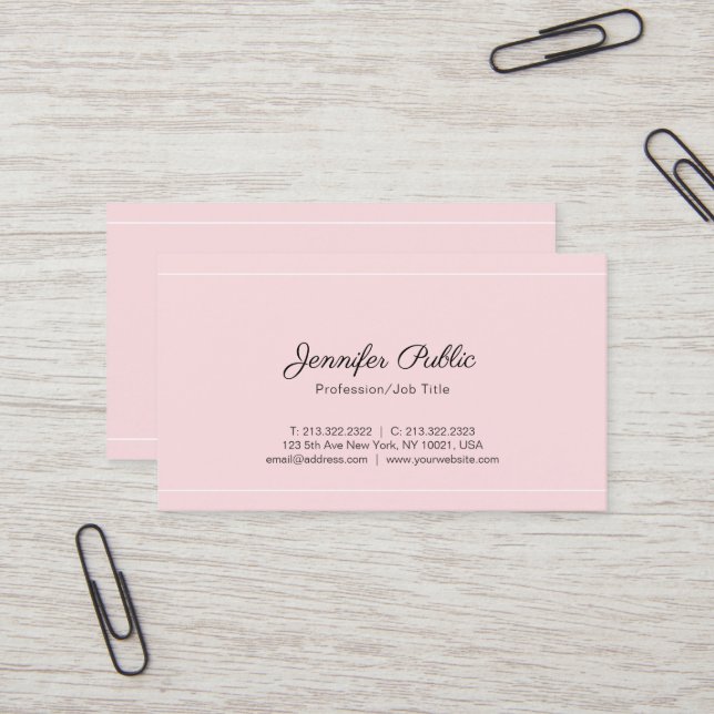 Trending Modern Sophisticated Plain Deluxe Silk Business Card (Front/Back In Situ)
