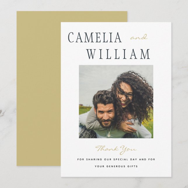 Trending Modern Wedding THANK YOU PHOTO  Invitation (Front/Back)