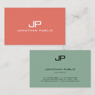 Trending Monogram Modern Elegant Colors Template Business Card