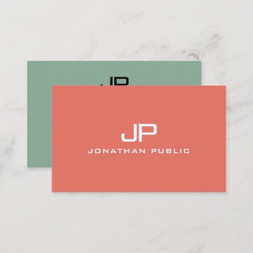 Trending Monogram Modern Elegant Colors Template Business Card