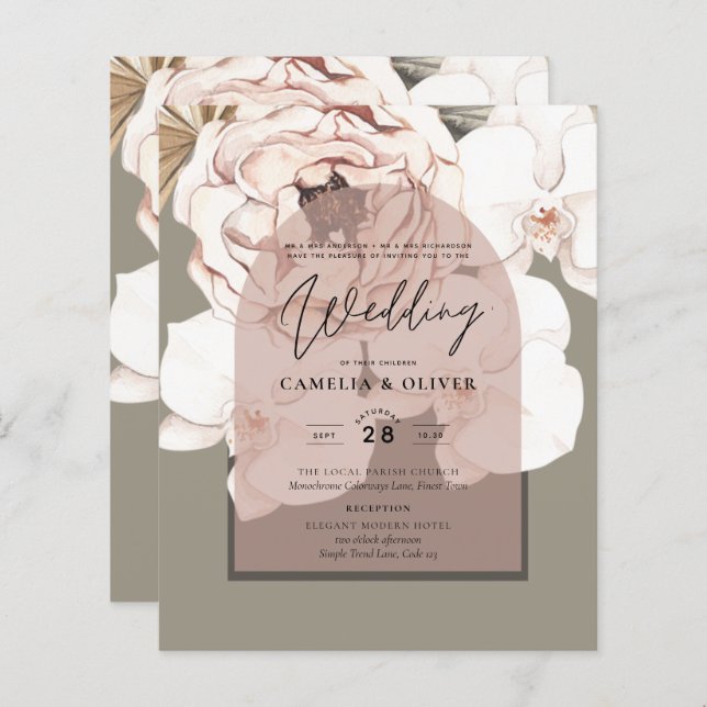 Trending MOSS BLUSH WEDDING Sage Dusty Pink (Front/Back)