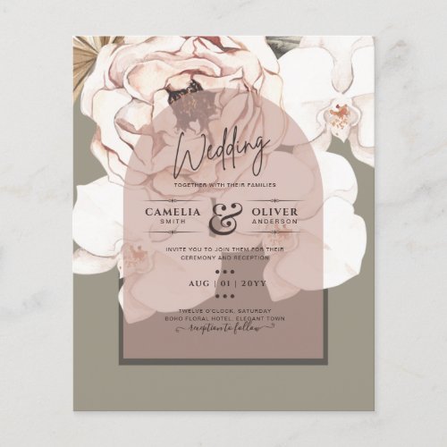 Trending MOSS BLUSH WEDDING Sage Dusty Pink Flyer