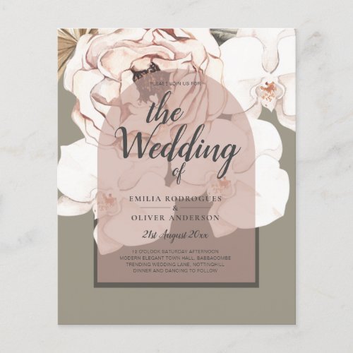 Trending MOSS BLUSH WEDDING Sage Dusty Pink Flyer