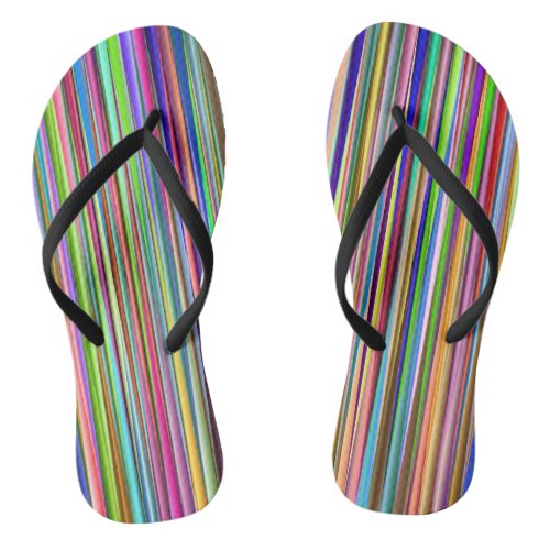 Trending Multi_Color Abstract Pattern Stripe Flip Flops