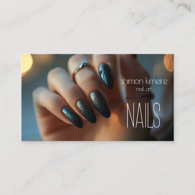 Trending Nail Art Magnetic Grunge  Business Card (Front)