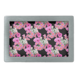 Trending Pink black floral pattern accessories Belt Buckle