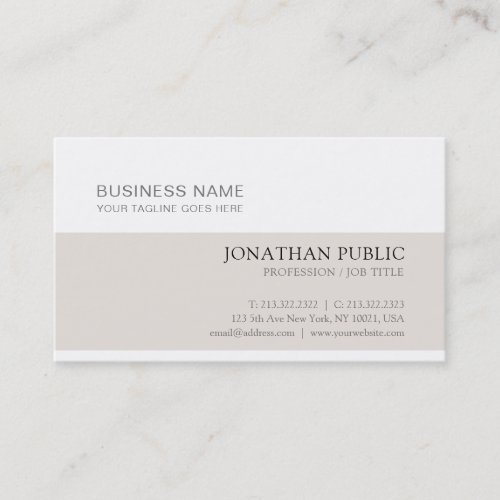 Trending Professional Modern Clean Chic Plain Luxe Business Card