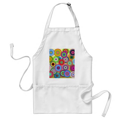 Trending Psychadelic Flower Power Print Accessory Adult Apron