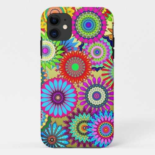 Trending Psychadelic Flower Power Print Accessory iPhone 11 Case