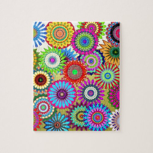 Trending Psychadelic Flower Power Print Accessory Jigsaw Puzzle