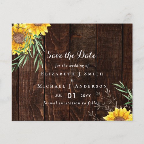 Trending Rustic Wedding Save Date Sunflowers Flyer