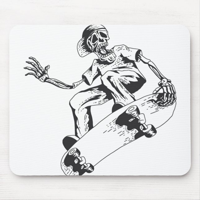 Trending Skating Skeleton play skateboard Mouse Pad (Front)