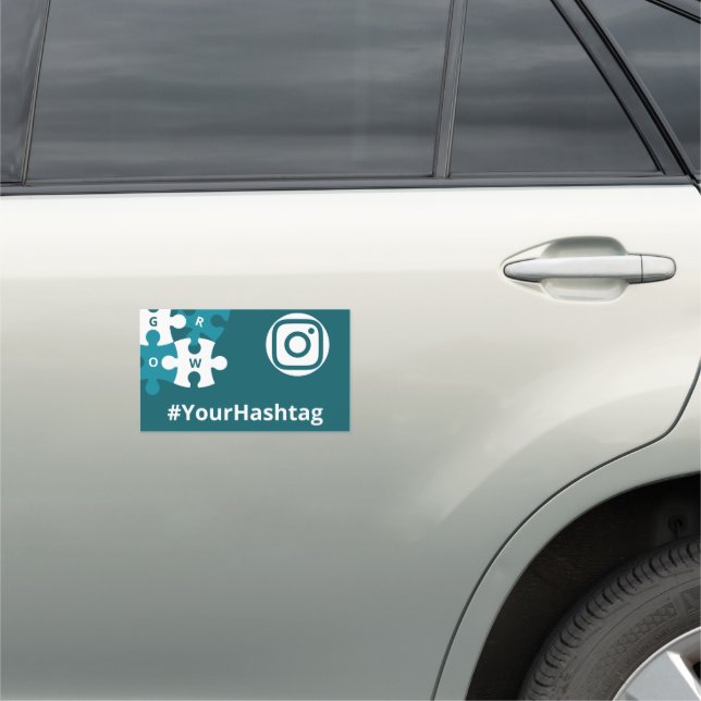 Trending Social Viral Instagram #YourHashtag Car Magnet (In Situ)