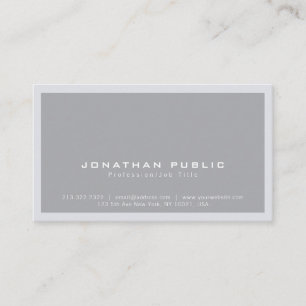 Trending Stylish Modern Minimalistic Grey Plain Business Card