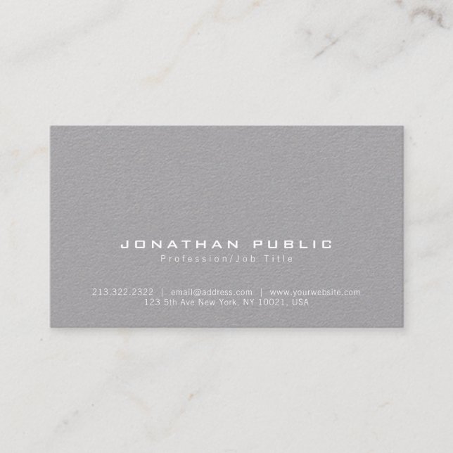 Trending Stylish Modern Premium Grey Luxury Business Card (Front)