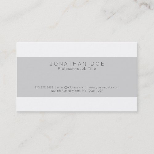 Trending Stylish Professional Modern Grey White Business Card