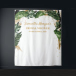 Trending Summer tropical leaves bridal shower Tapestry<br><div class="desc">Trending Summer tropical leaves bridal shower backdrop tapestry party banner,  Contact me for matching items or for customization,  Blush Roses ©</div>
