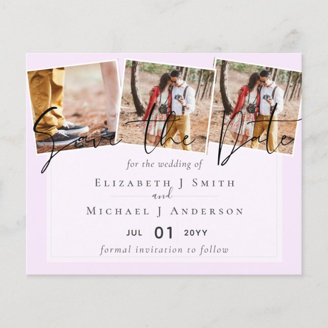 Trending Wedding Color Pink BUDGET Save the Dates (Front)