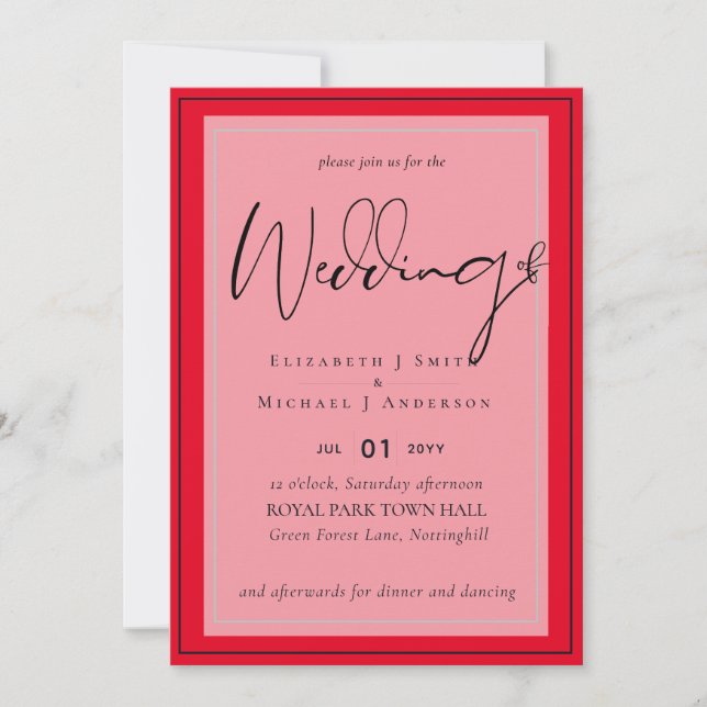 Trending Wedding Colors BLACK and RED BUDGET (Front)