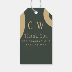 Trending Wedding Thank You Olive Green Gold Gift Tags