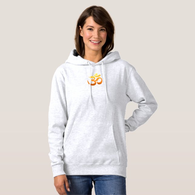 Trending Womens Yoga Om Mantra Symbol High Quality Hoodie (Front Full)