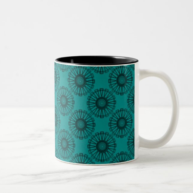 Trendsetter Mug, Teal Two-Tone Coffee Mug (Right)