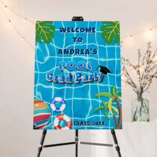 Trendy 2024 Summer Fun Graduation Pool Party Foam Board