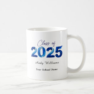 Trendy 2025 Graduation Gift Blue Coffee Mug
