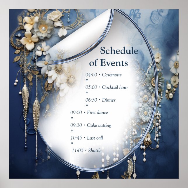 Trendy 3-D Blue Denim Print with Costume Jewellery (Front)