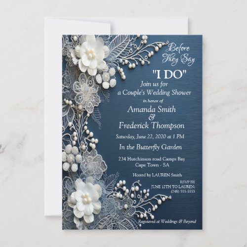 Trendy 3_D Denim Print with Costume Jewellery Invitation