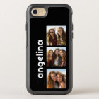 Trendy 3 Photos and Name with solid black