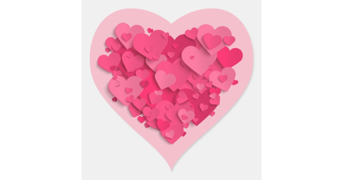 Shiny Pink 3D Heart Sticker