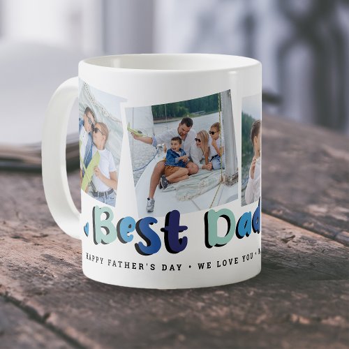 Trendy 4 Photo Best Dad Ever Keepsake Fathers Day Coffee Mug