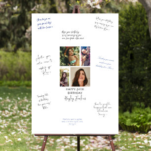 Trendy 4 Photo Birthday Signature Foam Board