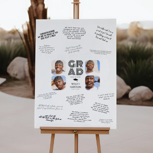 Trendy 4 Photo Guest Graduation Signature  Foam Board