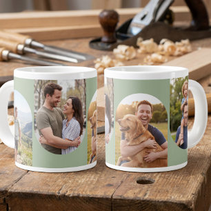 Trendy 4 Picture Arch Photo Sage Green Giant Coffee Mug