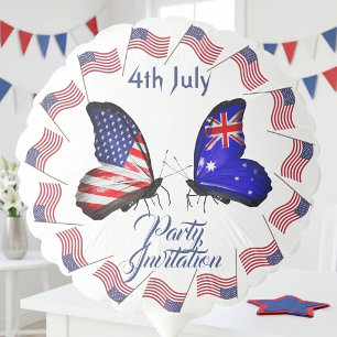Trendy 4th July American Flag Butterflies Party Balloon
