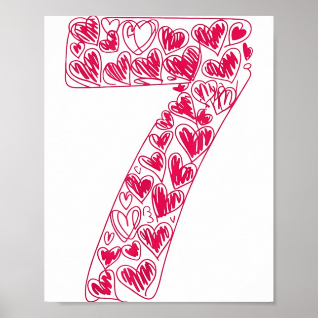 Trendy 6 7 Viral Sketch Heart 67 Cute Valentine Ma Poster (Front)