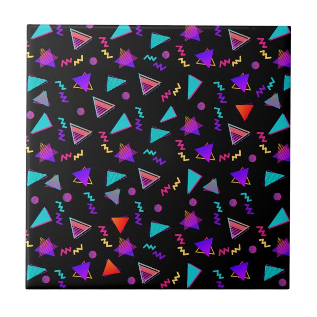 Trendy 80s Black Ceramic Tile (Front)