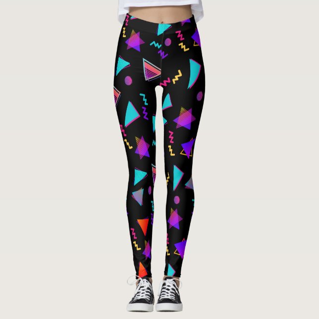 Trendy 80s Black Leggings (Front)