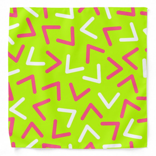 Trendy 80s Green Pattern Bandana (Front)