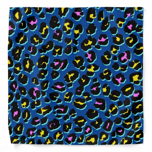 Trendy 80s Leopard Pattern Bandana (Front)