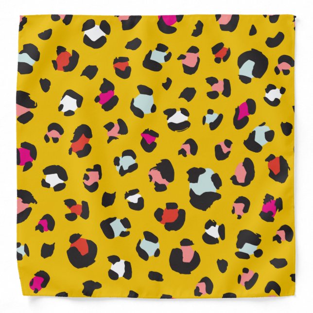 Trendy 80s Leopard Pattern Bandana (Front)