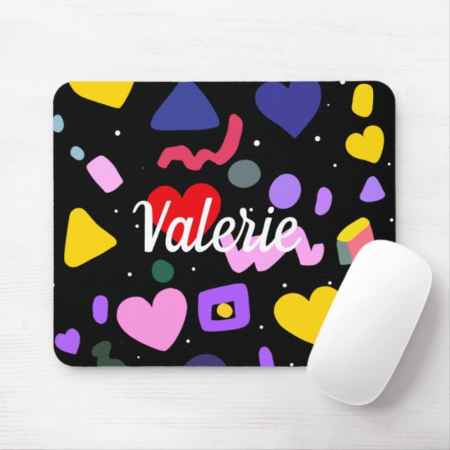 Trendy 80s Pattern  Mouse Pad (With Mouse)