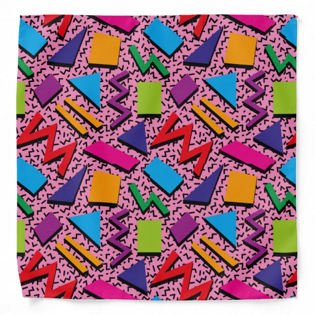 Trendy 80s Pattern Pink Bandana (Front)
