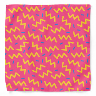 Trendy 80s Pink Pattern Bandana