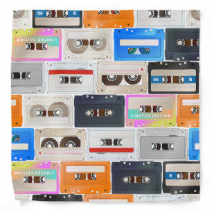 Trendy 80s Retro Cassette Pattern Bandana