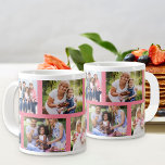 Trendy 8 Picture Masonry Grid Pink Photo Giant Coffee Mug<br><div class="desc">Pink Giant Photo Mug - customized with 8 of your photos. This trendy masonry grid style photo collage includes landscape and portrait formats to give you plenty of choice for placement. The photo template is set up for you to add 8 of your pictures to create a unique keepsake gift...</div>