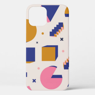 Trendy 90s memphis geometric seamless pattern. Vin iPhone 12 Case