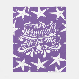 Trendy A Mermaid's Life For Me Starfish Fleece Blanket